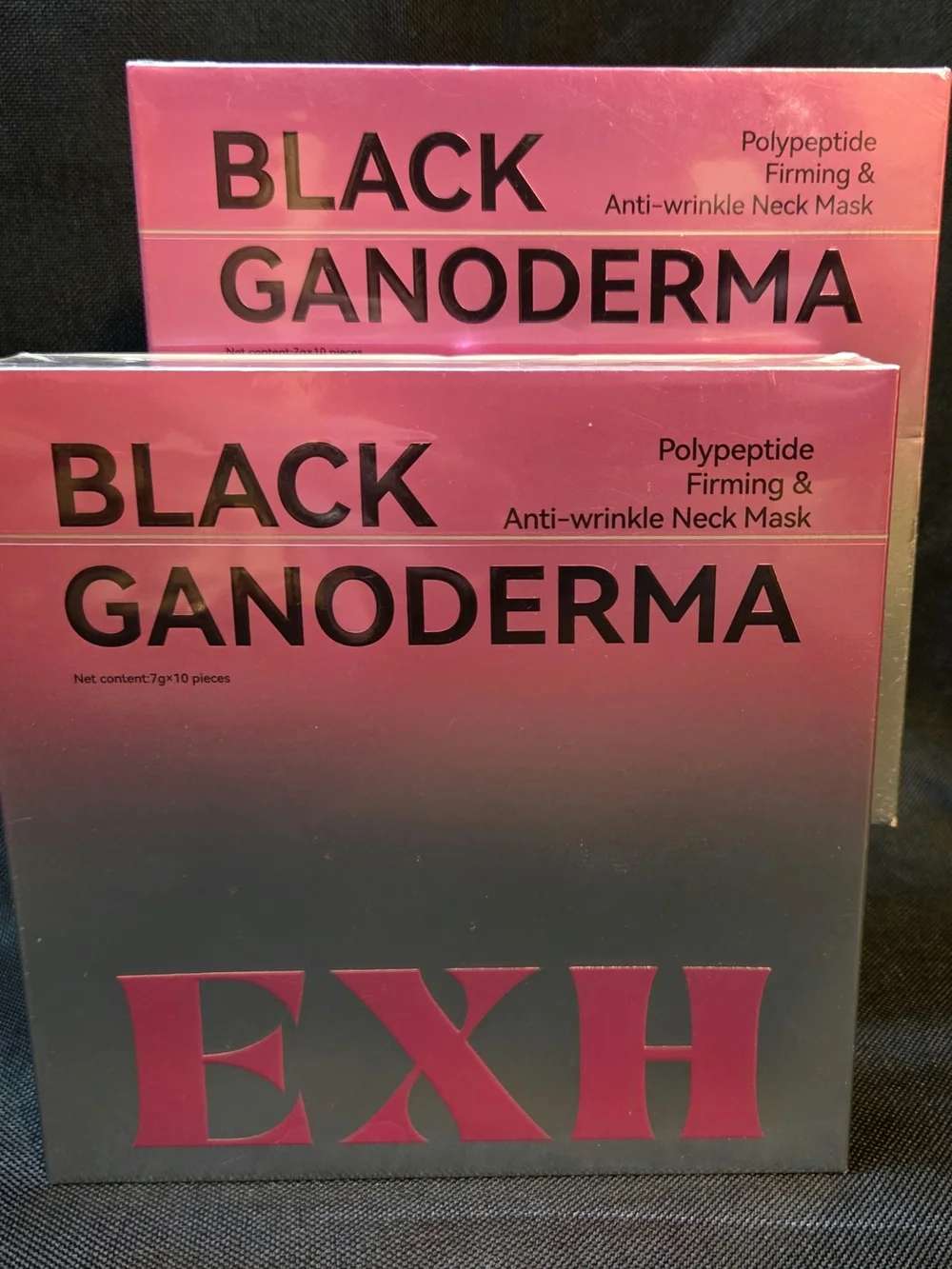 Anti-Wrinkle Neck Mask 2-Pack Bundle = 20 Sheets New Sealed BLACK GANODERMA EXH